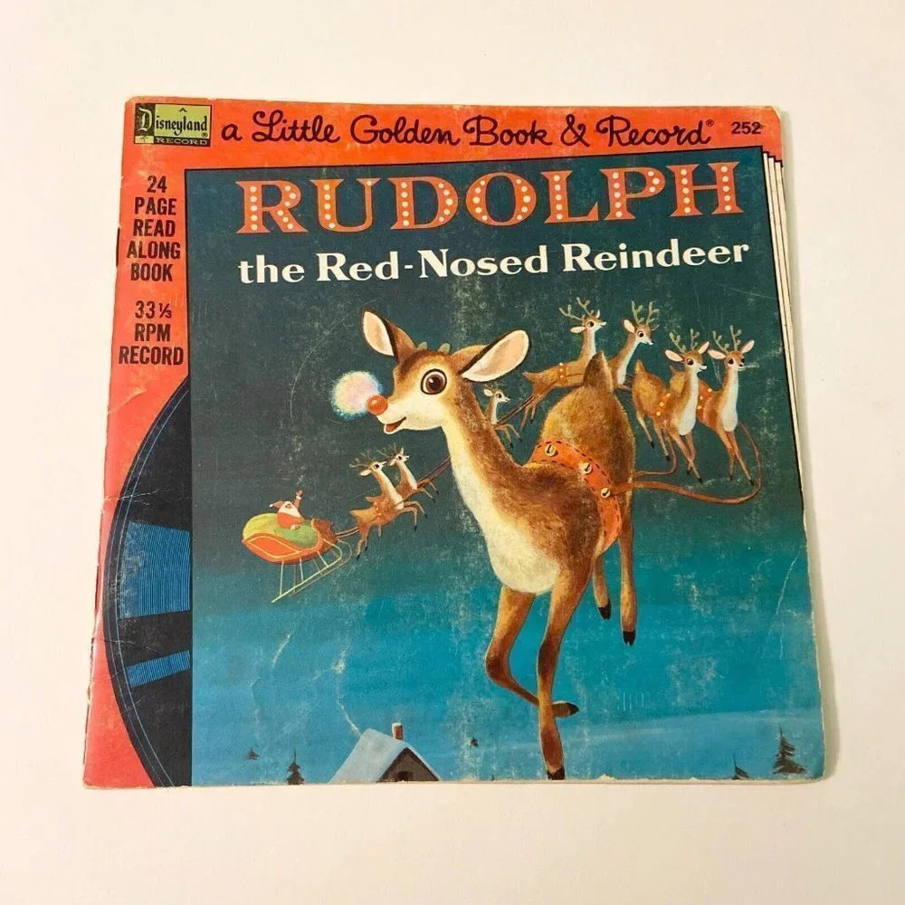 Vintage 1958 Rudolph The Red Nosed Reindeer Read Along Book Only No Record